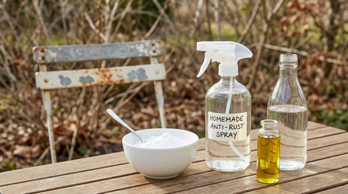ontdek hoe je met deze zelfgemaakte spray je tuinmeubilair de hele winter roestvrij houdt. eenvoudig, effectief en betrouwbaar.